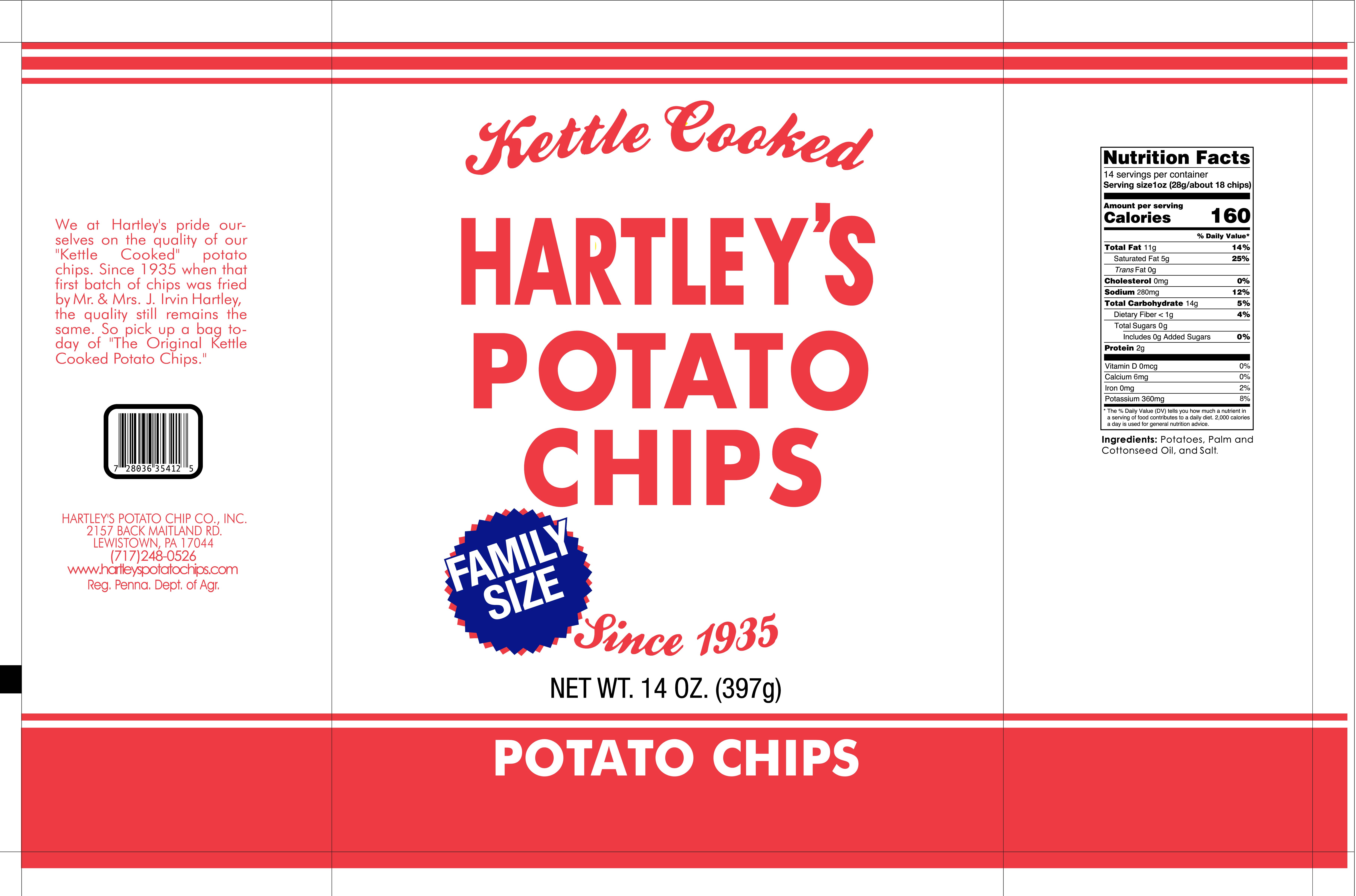 Hartley’s 14oz Potato Chips 565353 Hartleys Potato Chips